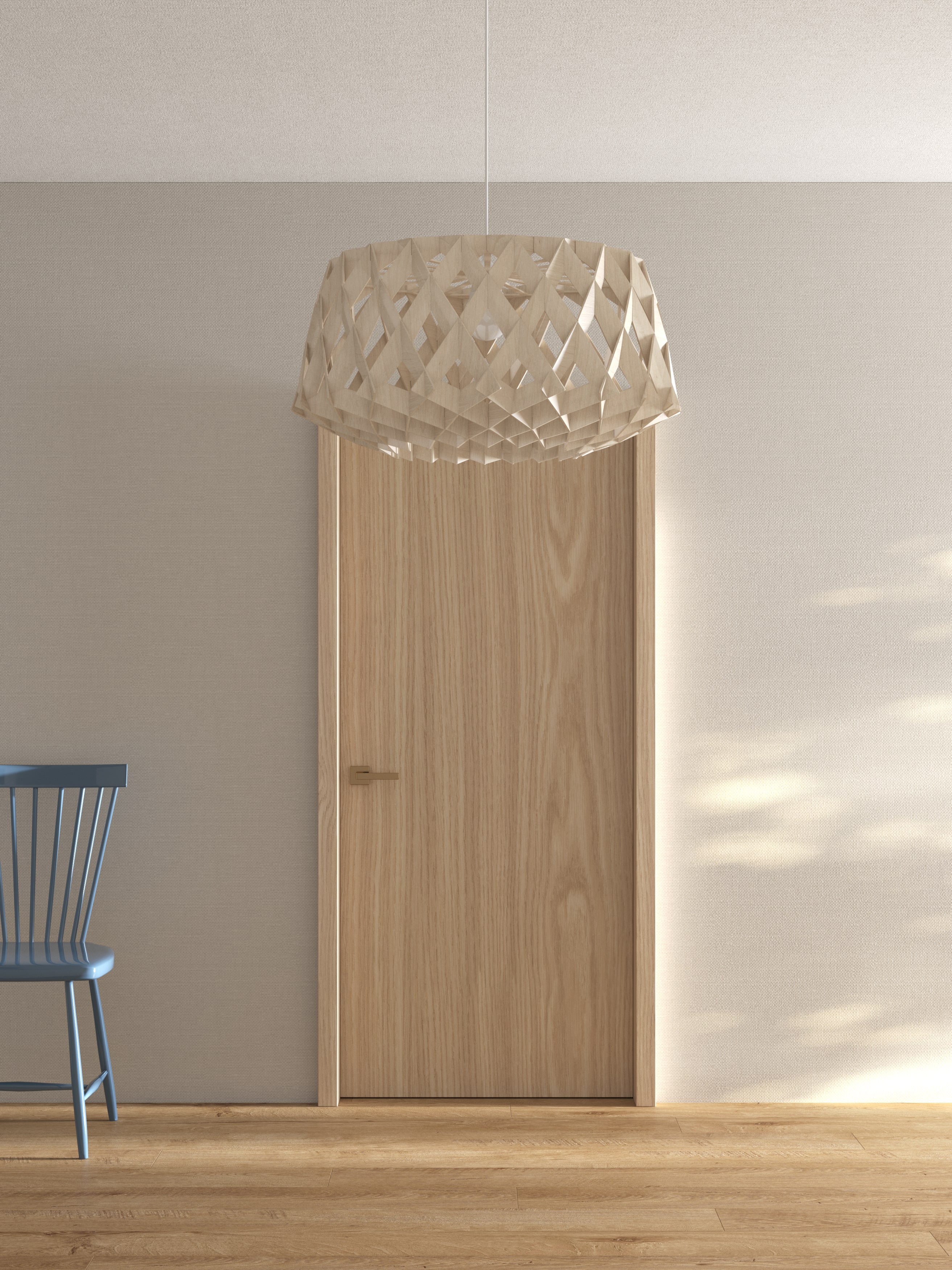 luminaire en bois minimaliste japandi