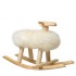 mouton à bascule artisanal en laine et bois