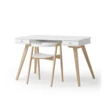 Bureau enfant blanc/chêne & chaise avec accoudoirs Bureau enfant blanc/chêne & chaise avec accoudoirs