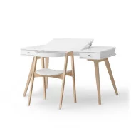 Bureau ado blanc/chêne & chaise avec accoudoirs