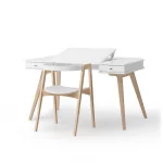 Bureau ado blanc/chêne & chaise avec accoudoirs Bureau ado blanc/chêne & chaise avec accoudoirs