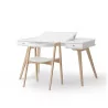 Bureau ado blanc/chêne & chaise avec accoudoirs