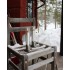 Photophore en inox brossé Kattvik dehors neige