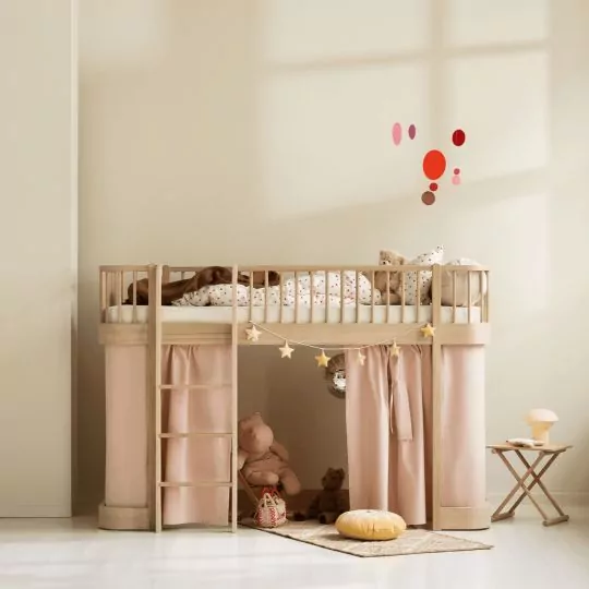 Lit mezzanine en chêne mi-haut 90x200 Wood