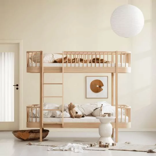 Lit superposé scandinave en chêne pour enfant 90x200 Wood