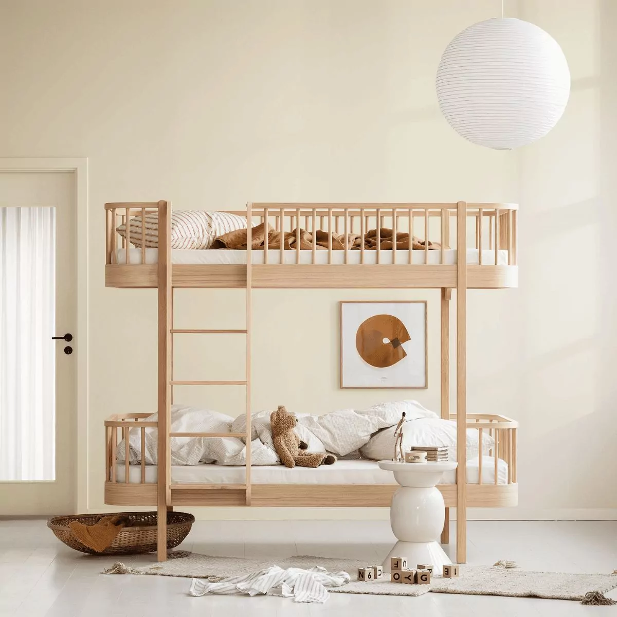 Lit superposé scandinave en chêne pour enfant 90x200 Wood