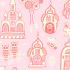 papier peint écologique motif château rose 
