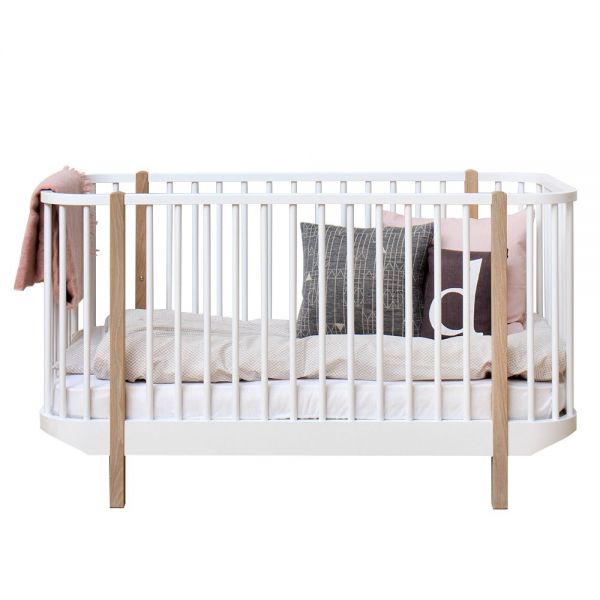 Lit évolutif design en bois blanc pour bébé et enfant - Leander - Prairymood