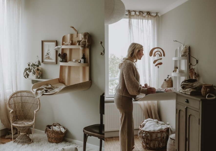 Table à langer murale, optimisée pour petite chambre